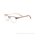 Top Quality Women Cat Eye Half Rimless Metal Optical Eyewear Frames